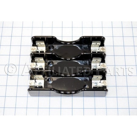Aaon Open Fuse Block, R(K) UL Class, 3 Poles, 31 to 60A Amp Range, 600V AC/DC Volt Rating P07660